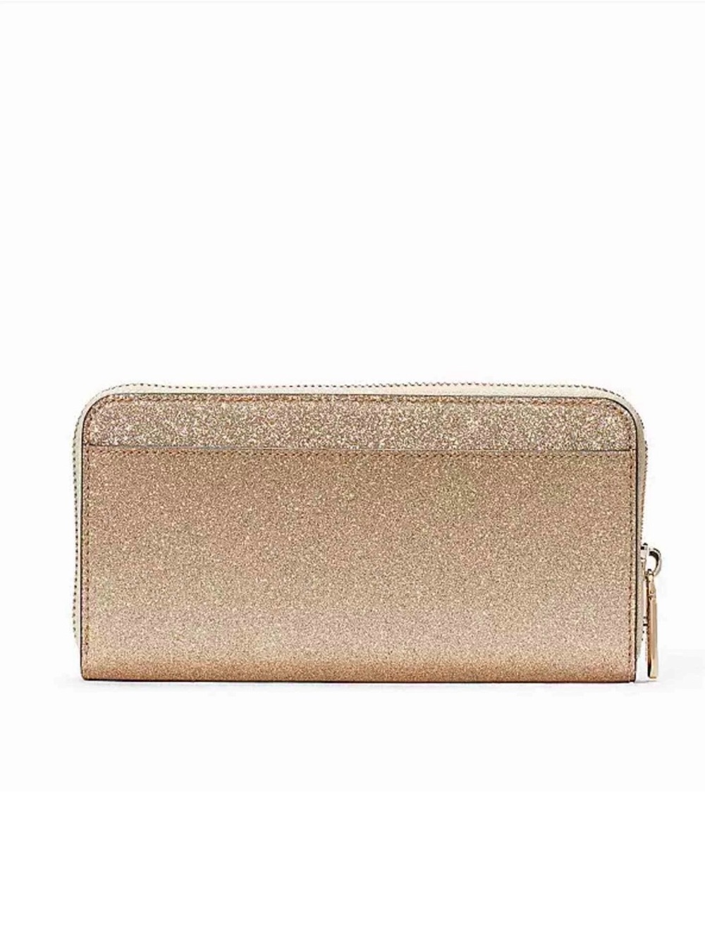 Kate Spade Gold Glitter Zip Around Wallet - Picture 2 of 5
